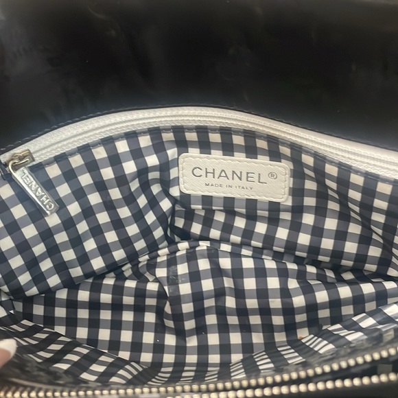 Chanel black patent leather GRAND SHOPPER TOTE GST BAG shoulder purse Authentic - Picture 8 of 17